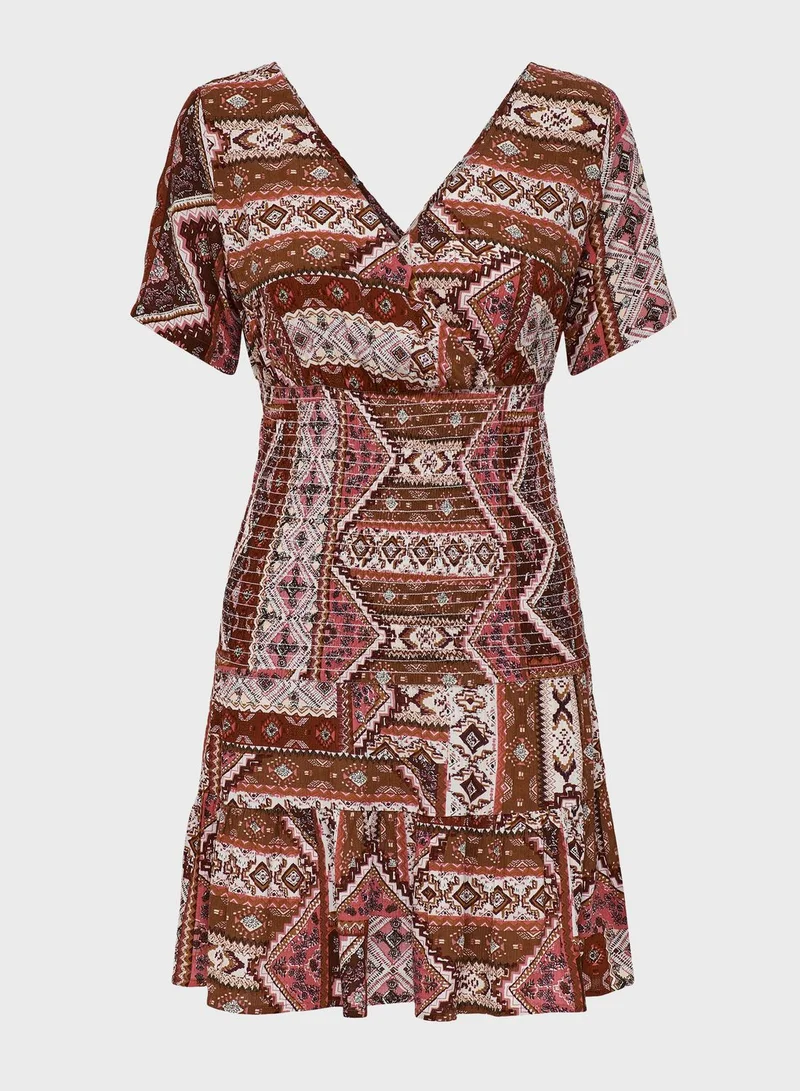 ONLY Printed Wrap Dress