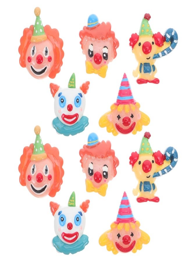 Amosfun 10pcs Resin Clown Charms Hair Barrettes Making Charms Handmade Crafting Slime Pendants for Headband Headdress DIY Crafts (Random Style and Color) - Image 1