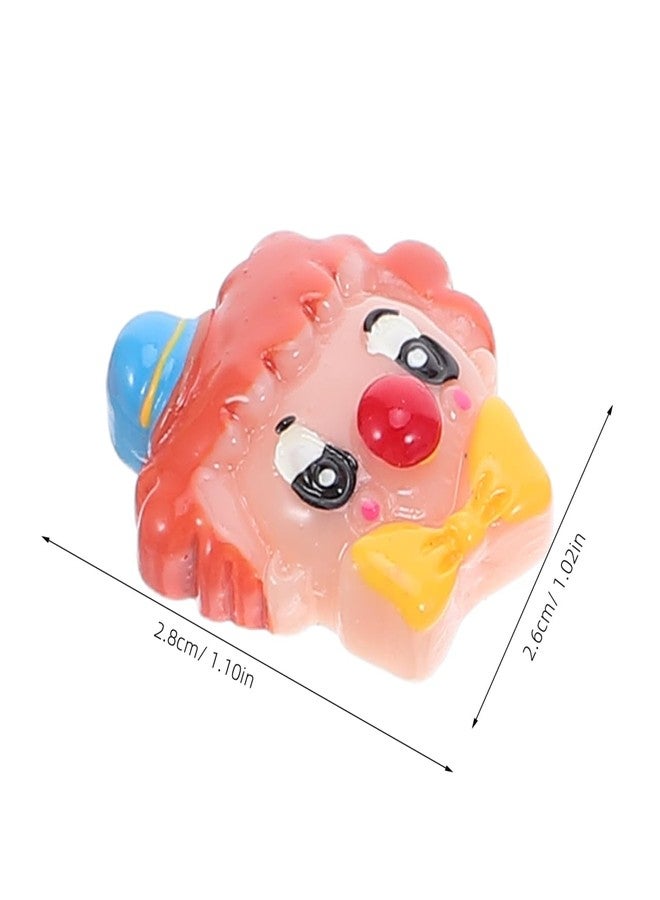 Amosfun 10pcs Resin Clown Charms Hair Barrettes Making Charms Handmade Crafting Slime Pendants for Headband Headdress DIY Crafts (Random Style and Color) - Image 2