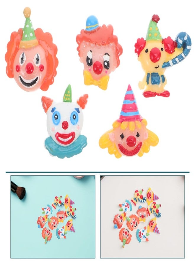 Amosfun 10pcs Resin Clown Charms Hair Barrettes Making Charms Handmade Crafting Slime Pendants for Headband Headdress DIY Crafts (Random Style and Color) - Image 5