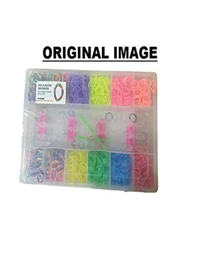 E - Buddies Kids Rainbow Rubber Bands for Bracelets Kit with Case 2400 Loom Bands DIY Crafting Bracelet Making Kit Gifts for Boys Girls - Image 2
