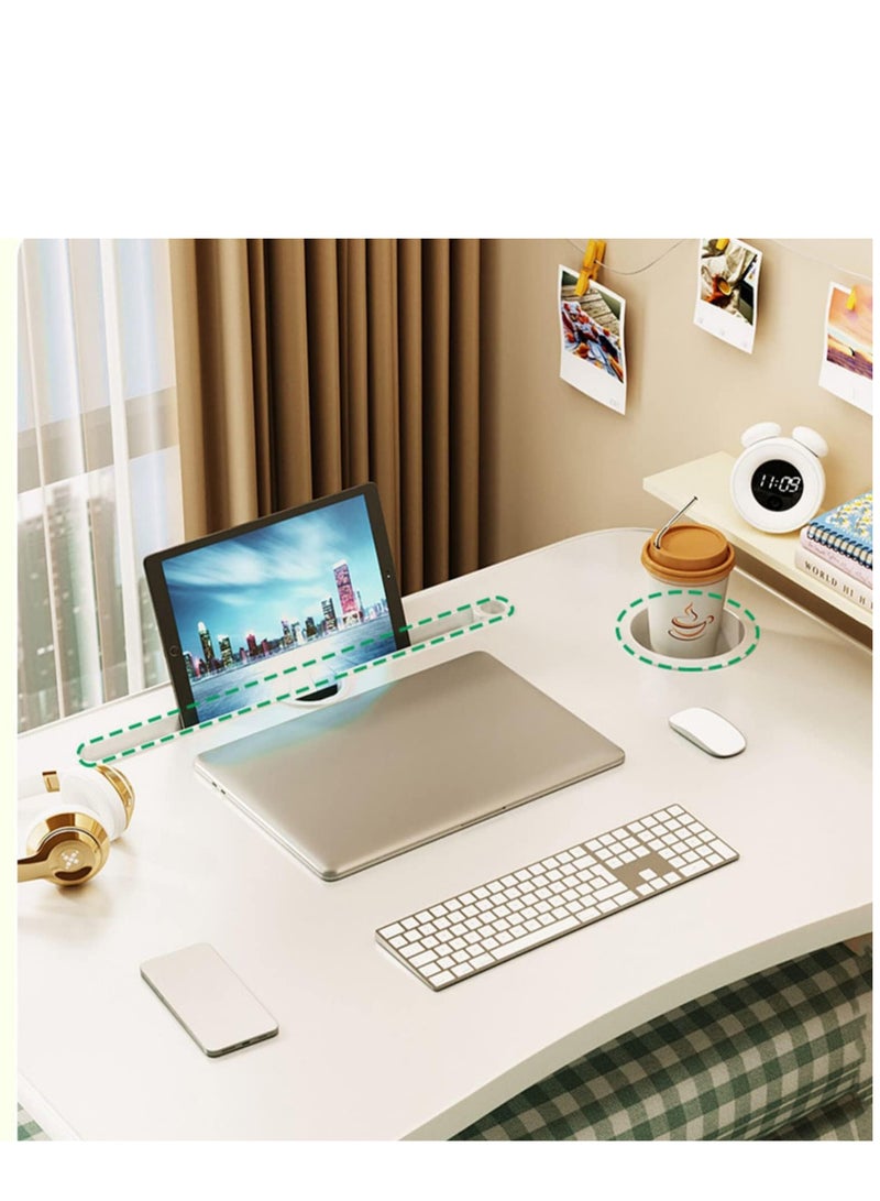 زيريفام Zerifam للطي طاولة كمبيوتر محمول - محمول طاولة الدراسة على السرير ، طاولة الطعام مع درج التخزين ، طاولة قابلة للطي على السرير ، أريكة للدراسة والعمل والترفيه . أبيض - Image 4