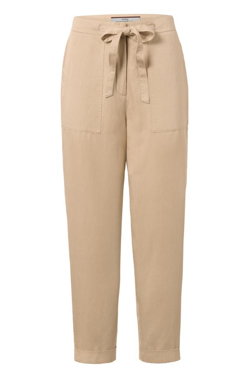 Tchibo Women Modern Fit Plain Straight Leg Pants, Beige - Image 3