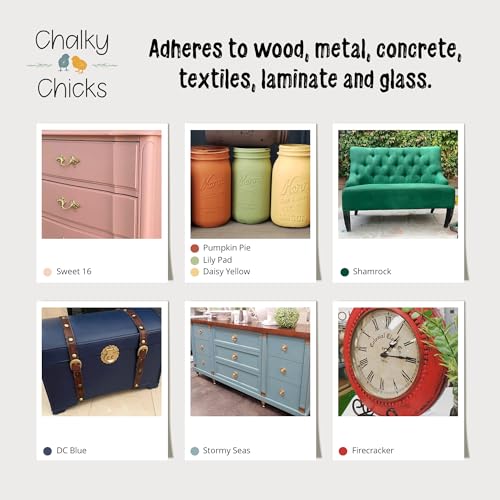 Chalky Chicks All-in-One Chalk Paint for Furniture or Cabinet - 32 Fl Oz - Matte Finish Beachwood (Brown/Gray) for Metal, Wood Furniture Paint - No Sanding All-in-One for Home Decor & Crafts, USA Made - Image 3