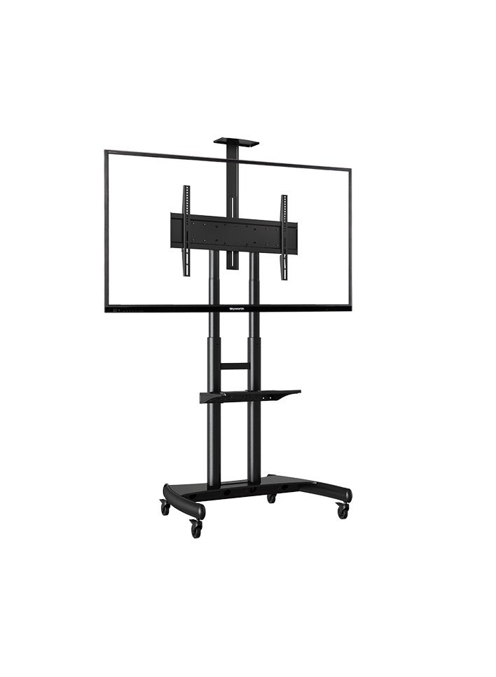 Skill Tech AVA1800 70 1P Large Height Adjustable Professional TV Trolley Stand for 55–86 Inch Screens, VESA 800x500mm, Max Load 91kg – Rolling TV Stand for Home & Office  Black - Image 1