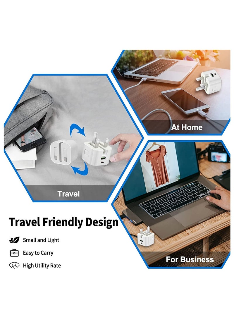 Jmary JMARY 25W USB-C Dual Port Charger, Foldable Plug Wall Charger, Infino Travel Adapter, PD TYPE C+USB Quick Charge 3.0 - compatible with iPhone 12/13/14, Samsung, Huawei, iPad, Google Pixel - Image 5