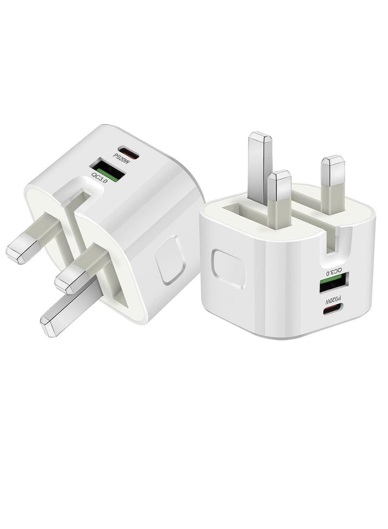 Jmary JMARY 25W USB-C Dual Port Charger, Foldable Plug Wall Charger, Infino Travel Adapter, PD TYPE C+USB Quick Charge 3.0 - compatible with iPhone 12/13/14, Samsung, Huawei, iPad, Google Pixel - Image 3