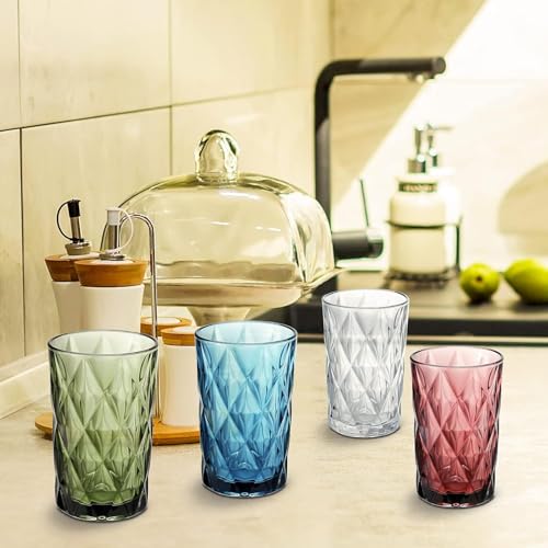 WRINGO Premium Juice Glasses 450 ML Drinking Glasses, Highball Lead-Free Glasses, Tumblers for Water, Juice, Beer, Cocktail and Mixed Drinks - 6 Pieces, Transparent (Pink) (WR-20) - Image 4