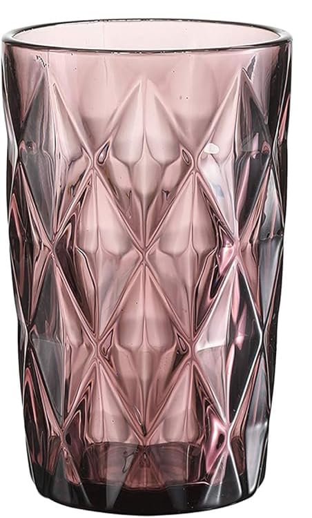 WRINGO Premium Juice Glasses 450 ML Drinking Glasses, Highball Lead-Free Glasses, Tumblers for Water, Juice, Beer, Cocktail and Mixed Drinks - 6 Pieces, Transparent (Pink) (WR-20) - Image 2