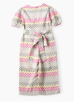 Jelliene Girls Chevron Print Puff Sleeve Jumpsuit  - Image 2