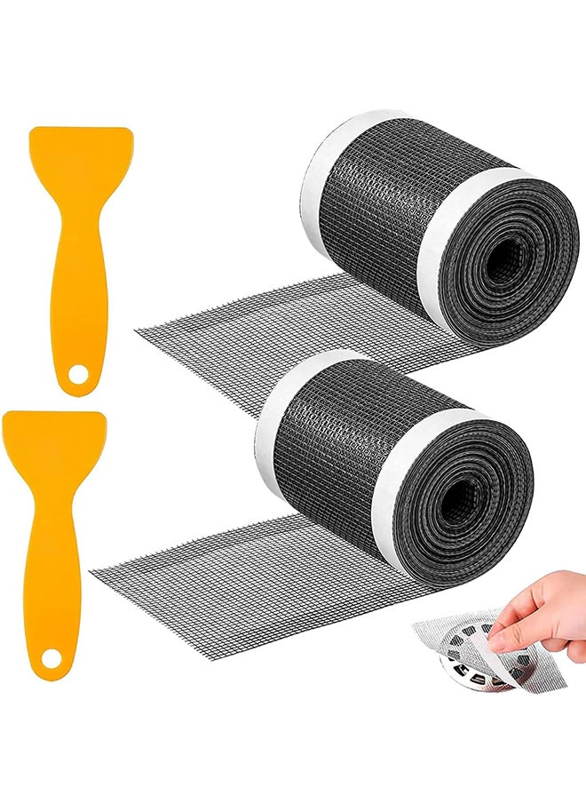 Generic Pack Of 2 Disposable Drain Hair Catchers, 70 Mm X 10 M Hair Strainer Shower Drain Strainer Shower, Disposable Shower Drain Mesh Sticker, Drain Filter Strainer Shower Drain Hair Drain Strainer  - Image 1