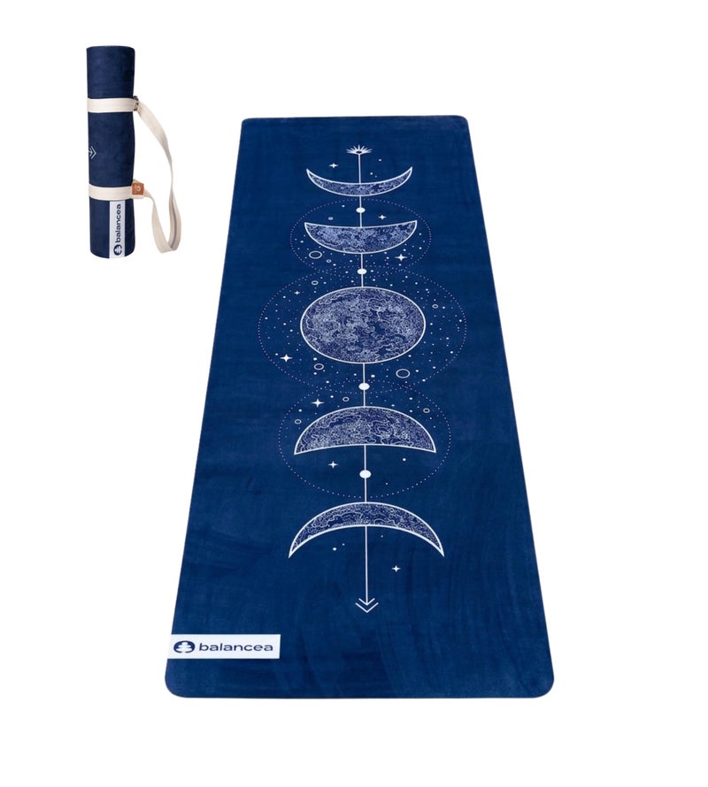 balancea Yoga Mat With Strap 5mm Non Slip Suede & TPE - Blue Eco-Friendly Fitness & Exercise Mat for Home Gym, Pilates, Hot Yoga, and Meditation - Lightweight Durable 72 x 24 inch Workout Mat for Women, Men - Image 1