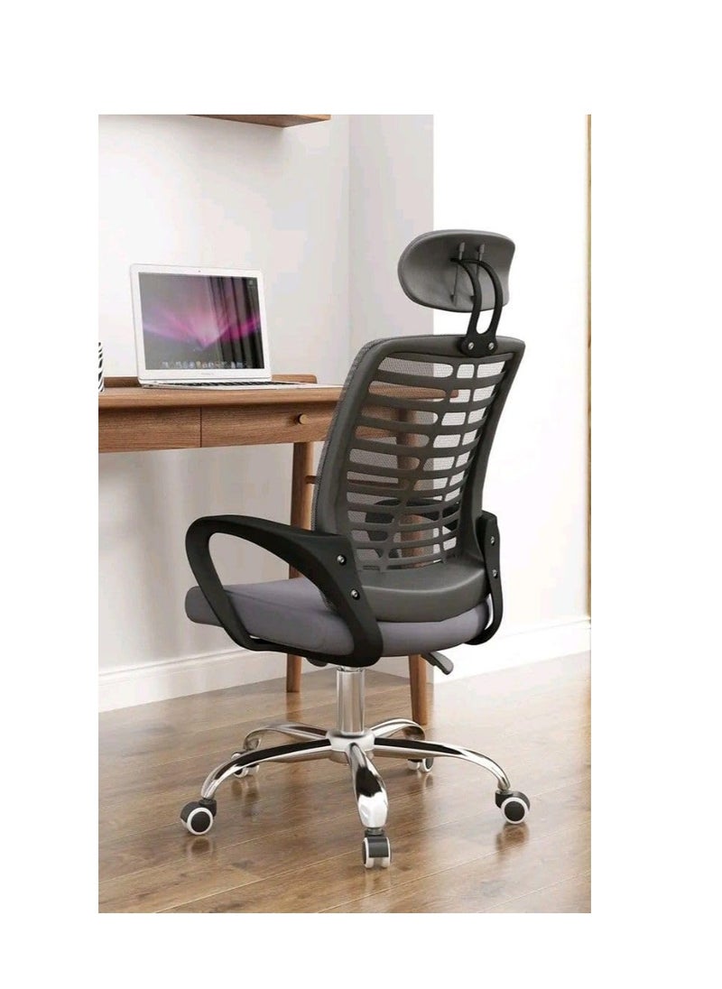 Generic - Ergonomic Office Chair - Height Adjustable Desk Chair with Lumbar Support and Breathable Mesh Backrest - Comfortable Home Office Chair - Black Swivel Computer Chair (Premium) - Image 1