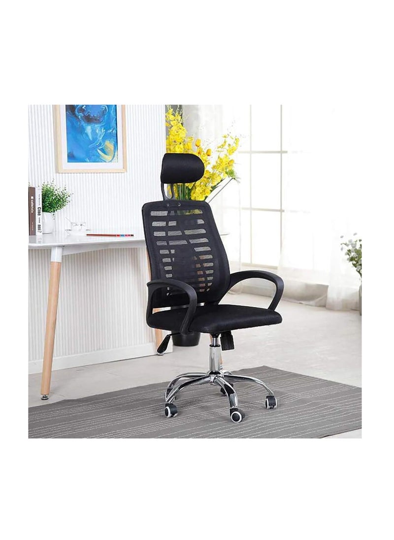 Generic - Ergonomic Office Chair - Height Adjustable Desk Chair with Lumbar Support and Breathable Mesh Backrest - Comfortable Home Office Chair - Black Swivel Computer Chair (Premium) - Image 1
