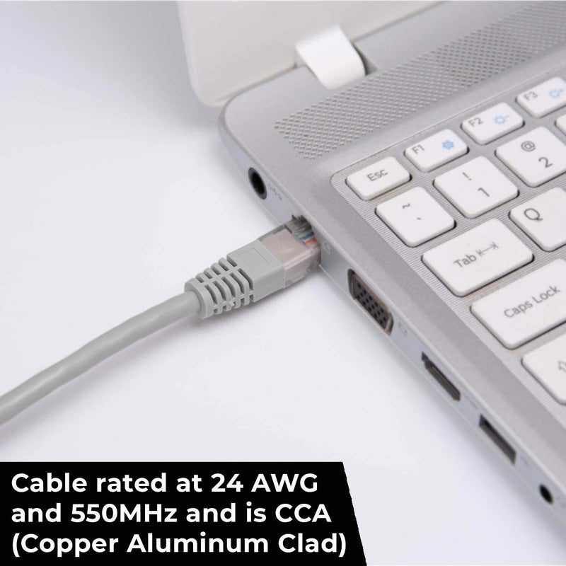 MutecPower Power Networking Cat6 Ethernet Cable with RJ-45 Plug - Grey - 20m - Image 3