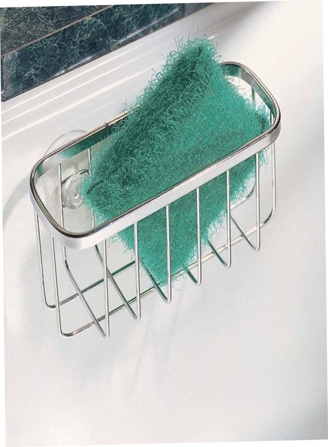 سولوستر حامل إسفنجة سولستر لحوض المطبخ، حامل إسفنجة للحوض، أكواب شفط، علاقة لقماش الأطباق، رف تجفيف مانع للانزلاق - Image 4