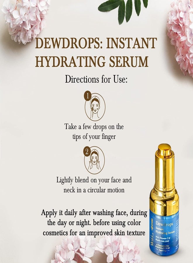 WIKKA Dew Drops Instant Hydrating Serum With Hyaluronic Acid and Vitamin C for Smooth Soft and Glowing Skin & Age-Defying Super Strength Rejuvenation - Anti-Wrinkle Facial Serum for Daily Use|30 ml - Image 3
