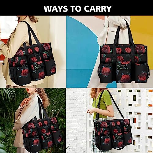 BARRGIE Utility Tote - Water Resistant Bag with 19 Exterior & Interior Pockets - Large Bag for Women, Teacher, Work - Image 3