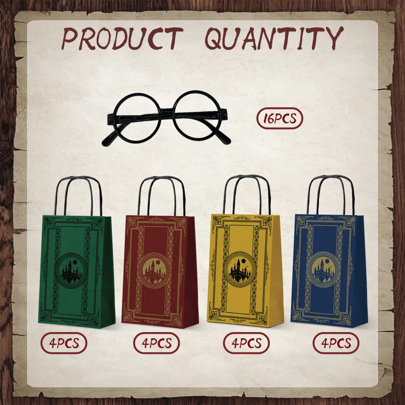 Weepa 16 Pcs Magical Wizard Party Decorations Wizard School Paper Gift Bags With Handles Plastic Glasses Magical Party Favors For Back To School Birthday Decorations - Image 5