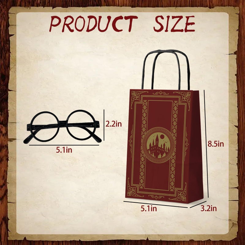 Weepa 16 Pcs Magical Wizard Party Decorations Wizard School Paper Gift Bags With Handles Plastic Glasses Magical Party Favors For Back To School Birthday Decorations - Image 3