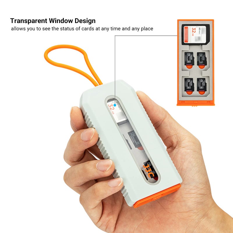 JJC Portable 18 Slots Memory Card Case for 12 Micro SD Card and 6 SD Cards,Pop-up and Transparent Window Design, Micro SD/Micro SDHC/Micro SDXC TF Card Holder Organizer, SD/SDXC/SDHC Card Case Storage - Image 3