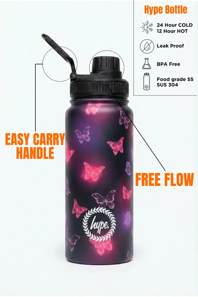 چاست هايب HYPE Water Bottle Pink Glow Butterfly