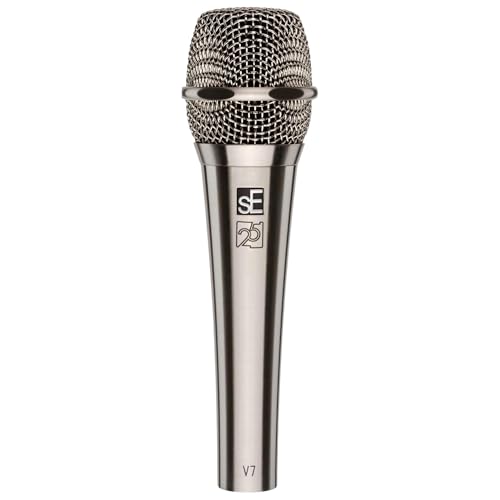 sE Electronics V7 Dynamic Microphone for Singing Speech Studio Recording XLR Handheld Professional Microphone with Supercardioid Aluminum Voice Coil for Huge Gain Before Feedback Brushed Nickel - Image 1