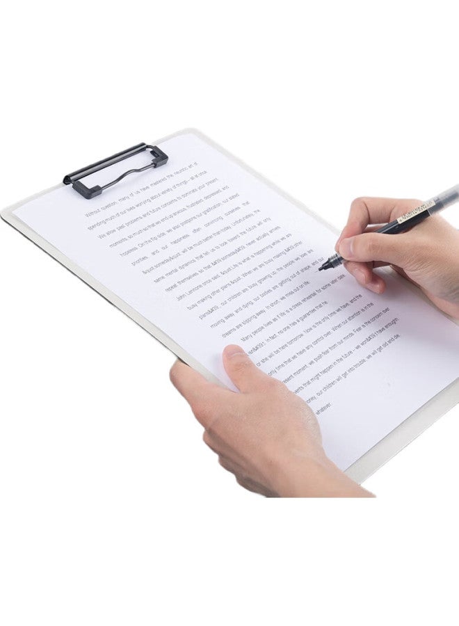 Fizz Fiz Metal Strong Clipboard, A4 Size, Thickened Pp Material, Writing Pad, Hard File Folder, Office Supplies, Student Stationery, Document Organizer, White A6383 - Image 2