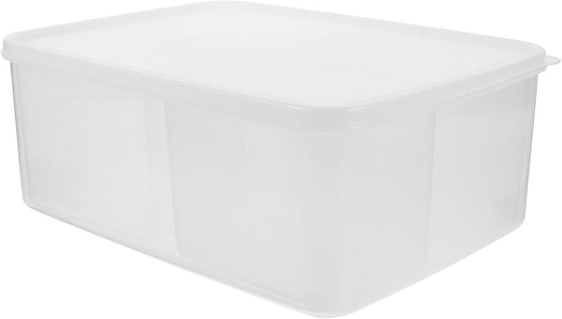 PRETYZOOM Refrigerator Storage Box with 4 Compartments, Sealing Food Preservation Container, Multi-use Kitchen Fridge Organizer for Vegetables and Fresh Food - Image 1