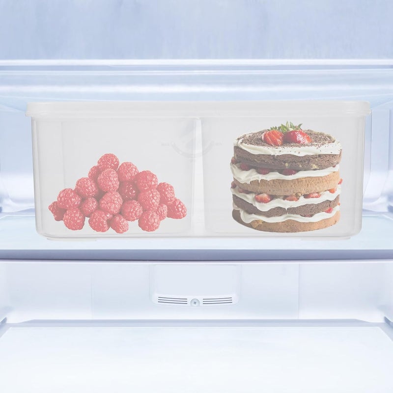 PRETYZOOM Refrigerator Storage Box with 4 Compartments, Sealing Food Preservation Container, Multi-use Kitchen Fridge Organizer for Vegetables and Fresh Food - Image 5