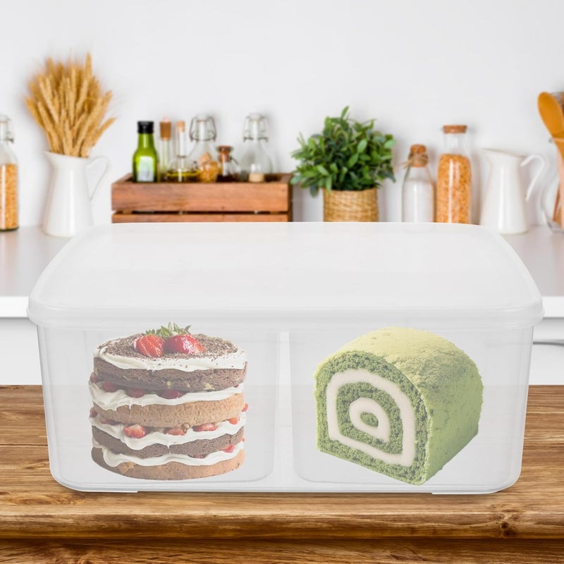 PRETYZOOM Refrigerator Storage Box with 4 Compartments, Sealing Food Preservation Container, Multi-use Kitchen Fridge Organizer for Vegetables and Fresh Food - Image 4