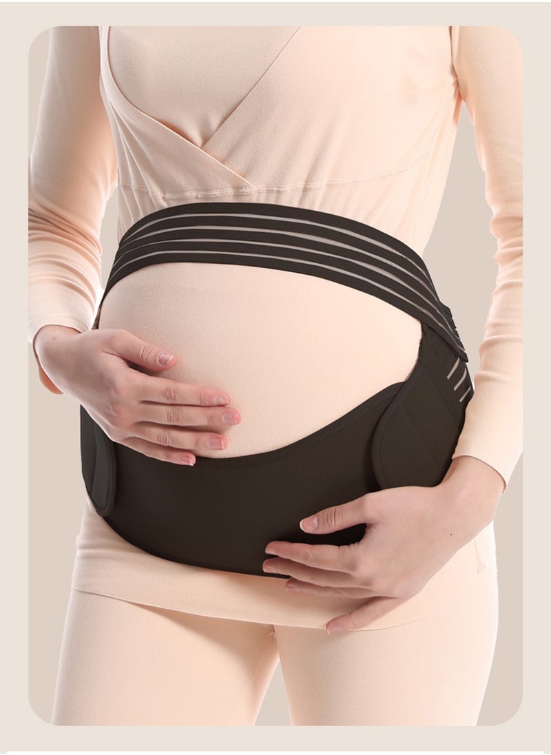Beirui Maternity Belt 3 in 1 Maternity Support Maternity Belt Waistband / Back / Tummy Belt / Postpartum Recovery Belt Black Adjustable Size XXL  - Image 1
