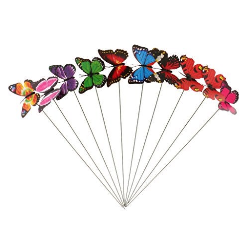 Magideal� Colorful Flying Butterfly On Stick Model Home Garden Lawn Ornament 7X5.5Cm - Image 1