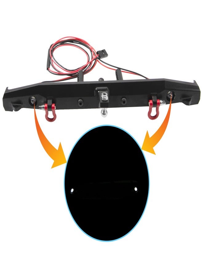 Treehobby مصد خلفي معدني لسيارة التحكم عن بعد من Treehobby، مزود بأضواء ووصلات جر، متوافق مع Traxxas TRX-4 وAxial SCX10 90046 و90047 وSCX10 II، قطع غيار ترقية لسيارات التحكم عن بعد بمقياس 1/10 - Image 5