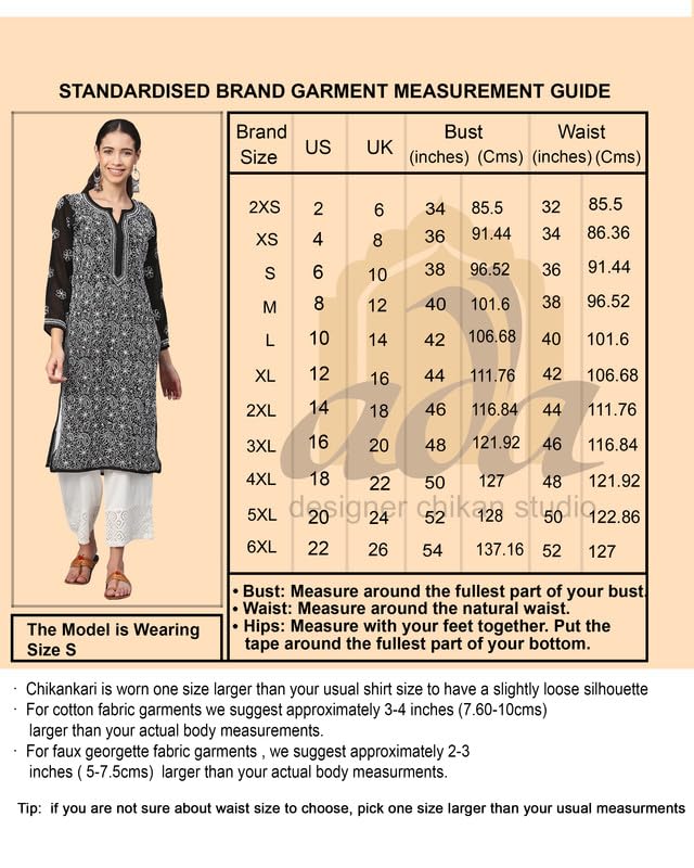 Ada Women Cotton Floral Hand Embroidered Lucknow Chikankari White Kurta And Palazzo Co-Ord Set A811246 (2Xl) - Image 3