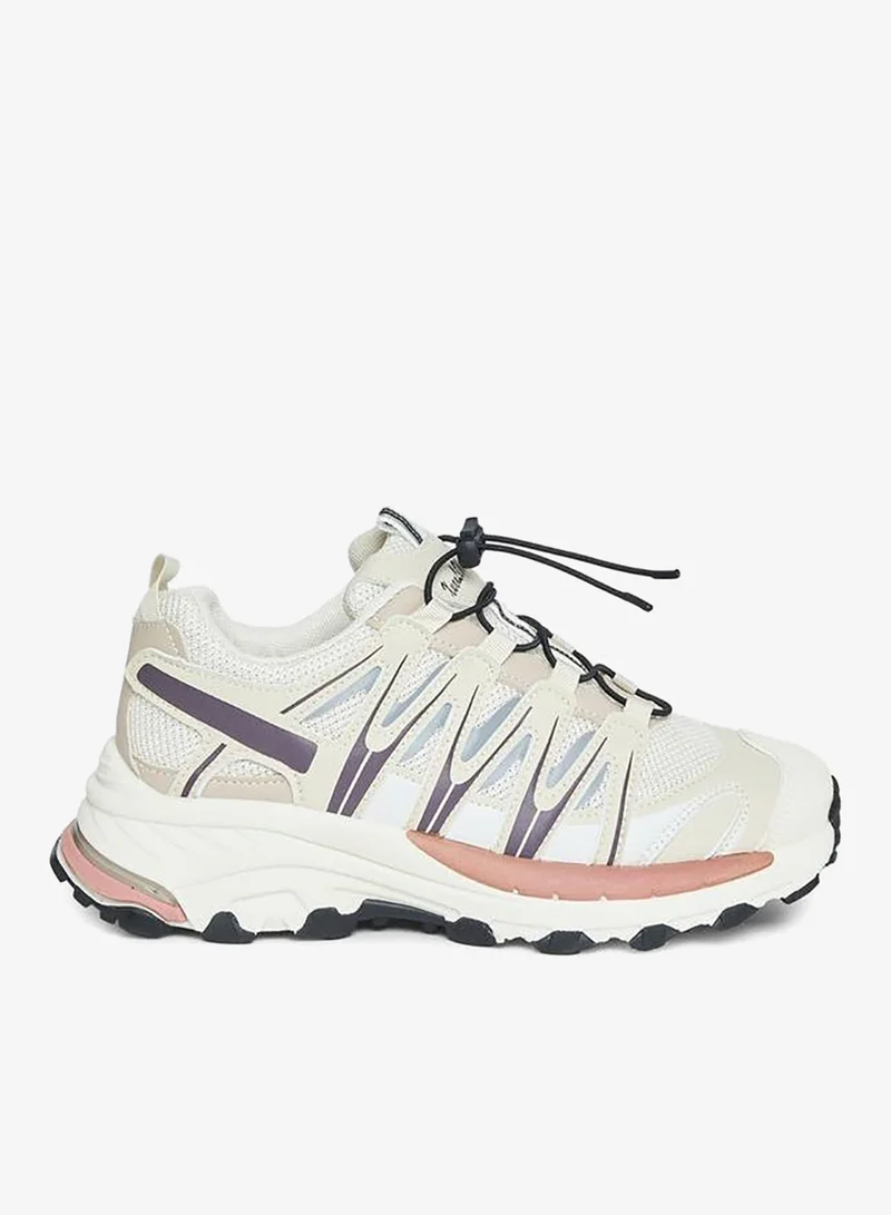 Textured Color Block Web Design Sneakers