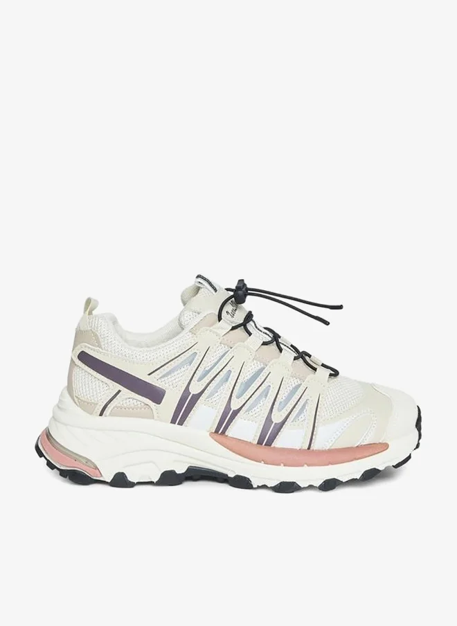 Styli Active Textured Color Block Web Design Sneakers