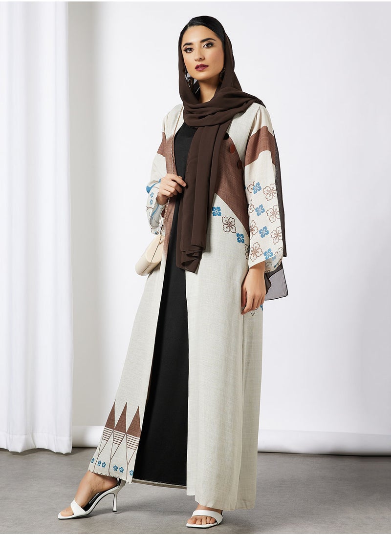 Thouq - Abstract Print Abaya - Image 1