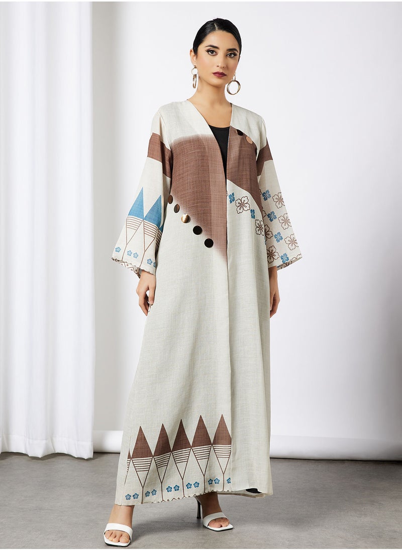 Thouq - Abstract Print Abaya - Image 1