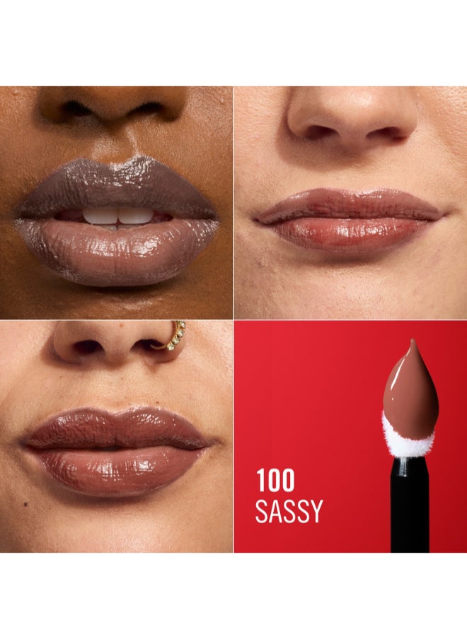 RIMMEL LONDON - Thrill Seeker Lip Latex 100 Sassy, 6ml - Image 1