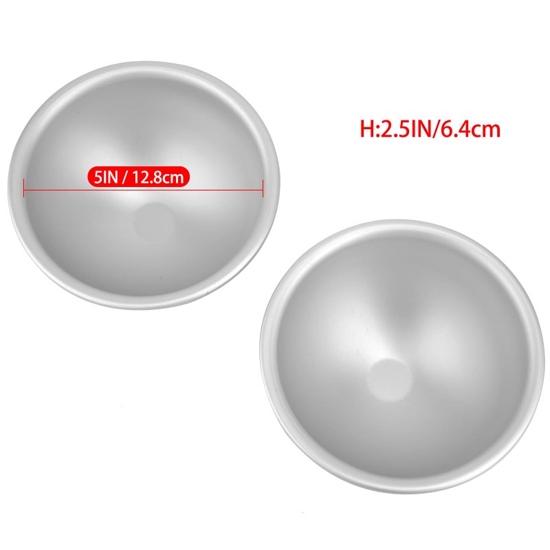 Cayanmydery 5 Inch Dome Cake Pan, 2 PCS Football, Hemisphere Cake Mold, 3D Soccer Cake Pan, Aluminum Cake Decorating Mold Nonstick Baking Tool - Image 5