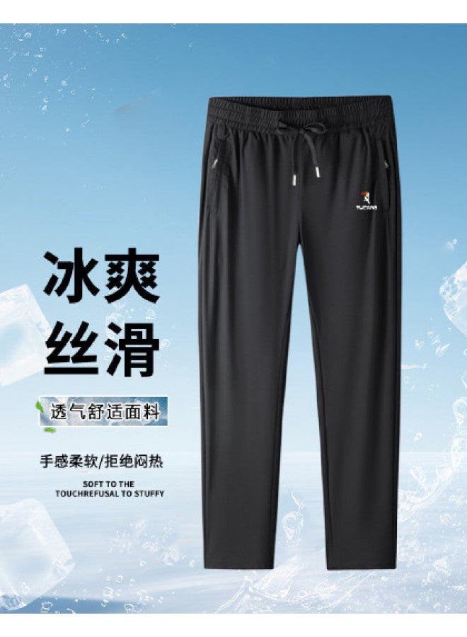 Tucano summer Lightweight Solid Color Simple Loose Versatile Outdoor Sports Dad Fit Straight Leg Casual Pants - Image 1