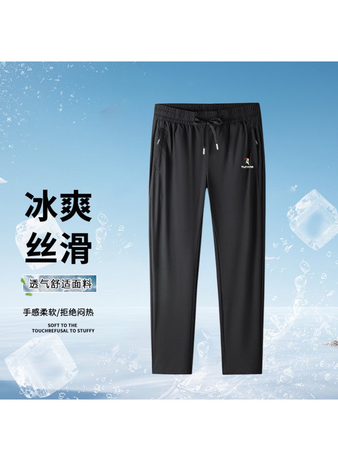 Tucano summer Lightweight Solid Color Simple Loose Versatile Outdoor Sports Dad Fit Straight Leg Casual Pants - Image 2