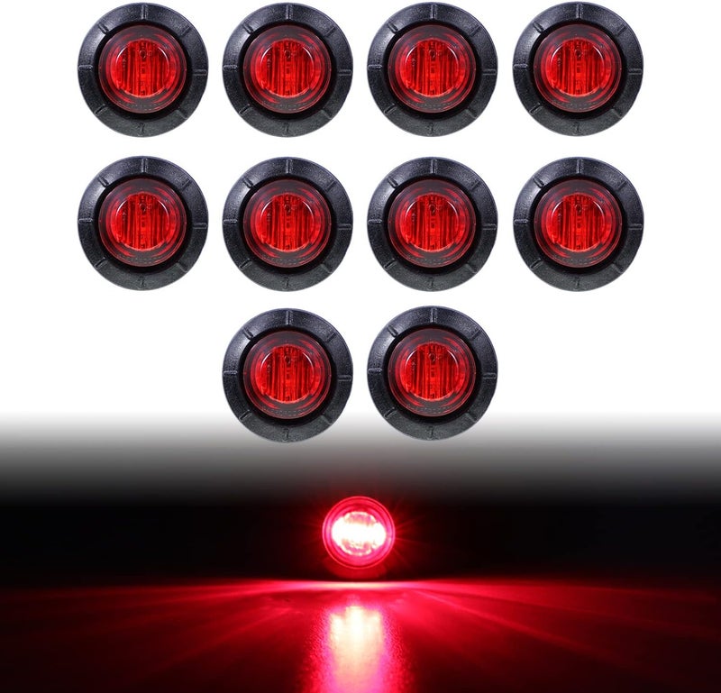 TMH 10 قطع 3/4 بوصة علامات توضيحية حمراء LED ضوء مؤشرات الرصاص، ضوء علامات جانبية، ضوء علامات LED، ضوء علامات جانبية LED، ضوء علامات مقطورة LED، ضوء علامات RV - Image 3