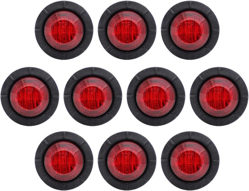 TMH 10 قطع 3/4 بوصة علامات توضيحية حمراء LED ضوء مؤشرات الرصاص، ضوء علامات جانبية، ضوء علامات LED، ضوء علامات جانبية LED، ضوء علامات مقطورة LED، ضوء علامات RV - Image 1