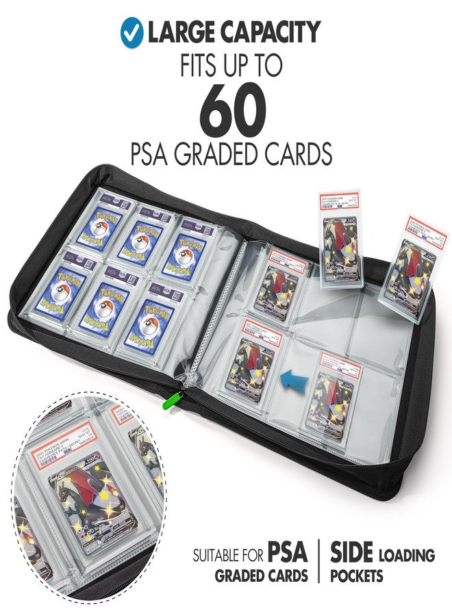 FunGuys Graded Card Binder, 60 PSA Slab Holder, 6 Pocket Graded Card Storage, Slab Binder, PSA Card Graded Display Case Album, Zipper Binder, MTG Card Binder - Image 2