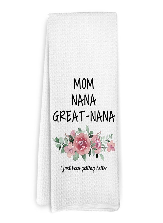 KFXHANGD Mom Nana Great Nana Gifts Kitchen Towels, Great Nana Gifts, Mom Nana Dish Towels, Mothers Birthday Day Gifts for Great Nana Grandma, Nana Hand Tea Towels for Bathroom Kitchen, 16x24 Inches - Image 1