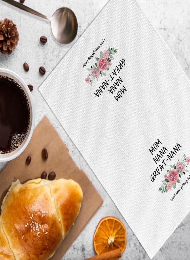 KFXHANGD Mom Nana Great Nana Gifts Kitchen Towels, Great Nana Gifts, Mom Nana Dish Towels, Mothers Birthday Day Gifts for Great Nana Grandma, Nana Hand Tea Towels for Bathroom Kitchen, 16x24 Inches - Image 2