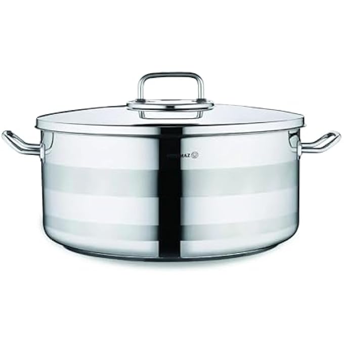 Korkmaz Astra2 Low Casserole 28X10 Cm  6 L  Induction Pot For Cooking  Turkish Stainless Steel Cookware  Ka2040 - Image 1