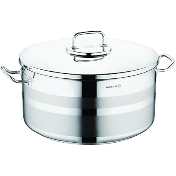 Korkmaz Astra2 Low Casserole 28X10 Cm  6 L  Induction Pot For Cooking  Turkish Stainless Steel Cookware  Ka2040 - Image 2
